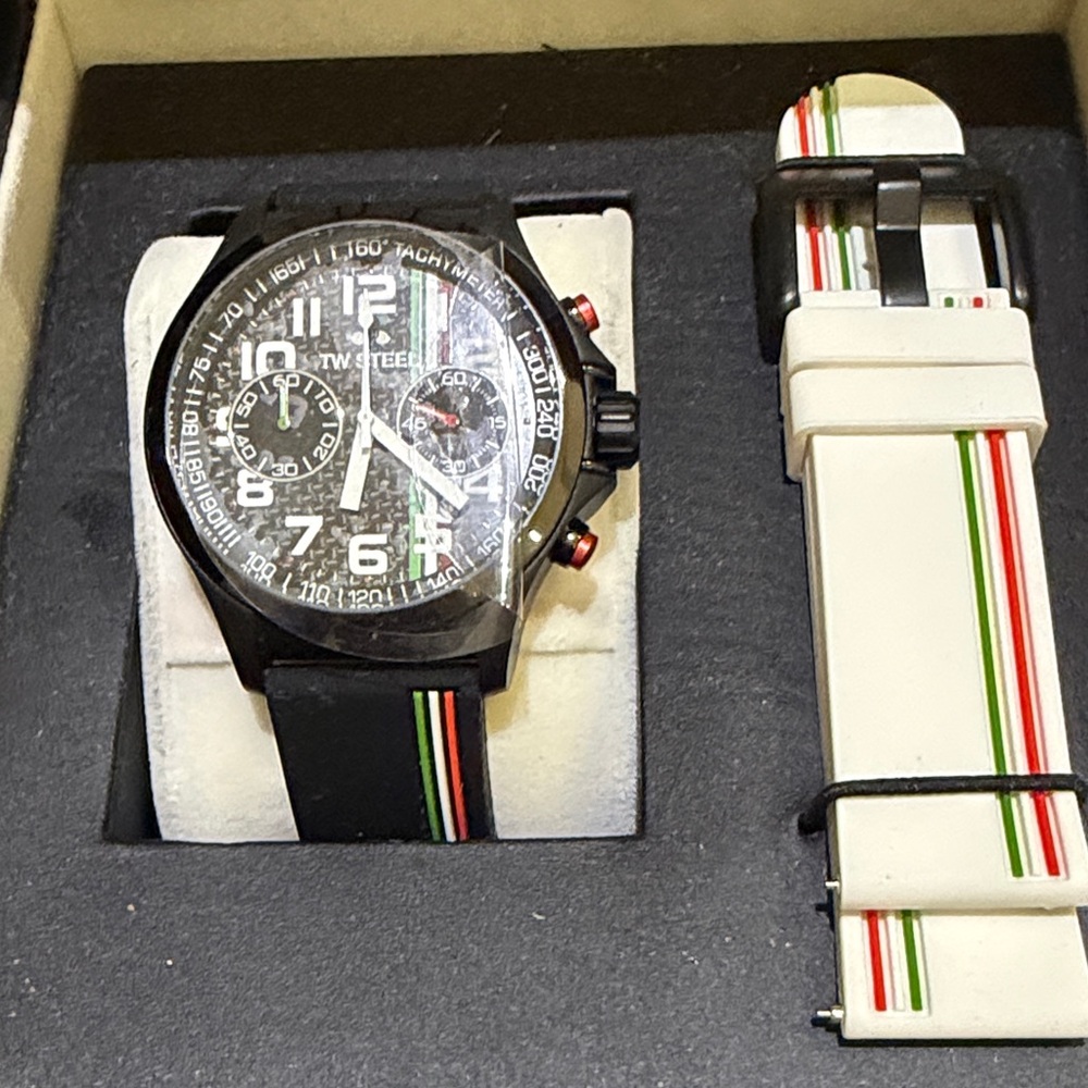 TW steel chronograph with box signed by Checo Pérez Formula 1 driver
